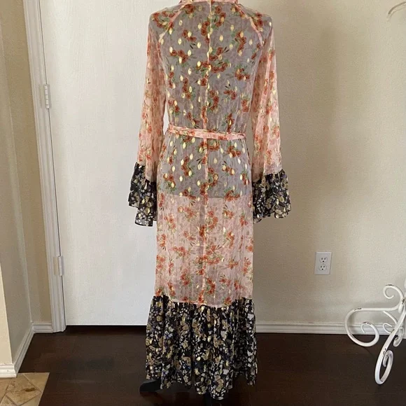 CODE X MODE Long Floral Kimono, Robe Jacket - L - Picture 3 of 6